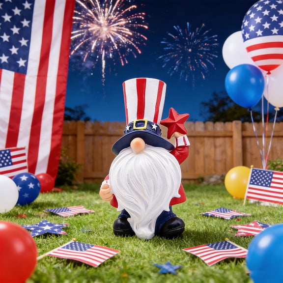 Outdoor Patriotic Garden Gnomes,4th of July Gnome Decor Indoor, Red White Blue Decorations, Gnomes Gifts for Women Mom Grandma