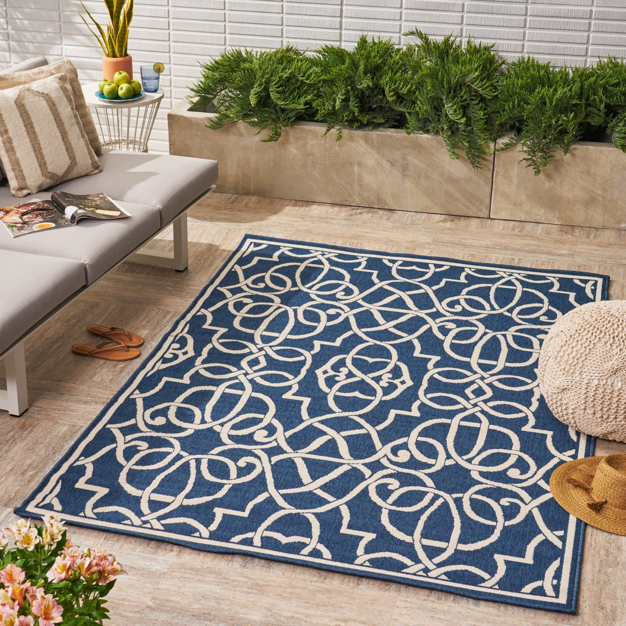 Outdoor Patterned Rug Outdoor Patterned Area Rug 5'3