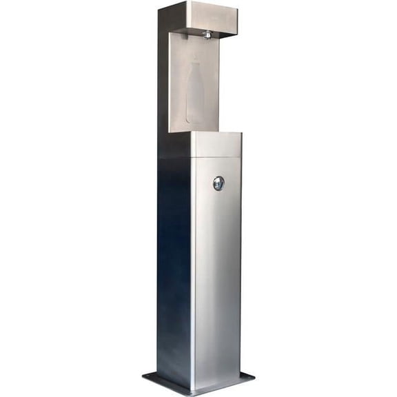 Outdoor Pedestal Bottle Filling Station, Stainless Steel