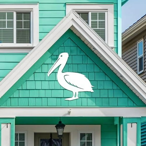 Outdoor Pelican Wall Art – Coastal Beach House Decoration – Weatherproof PVC Seaside Bird Accent for Cottage, Fence, Shed, Indoor Outdoor (2 Foot)
