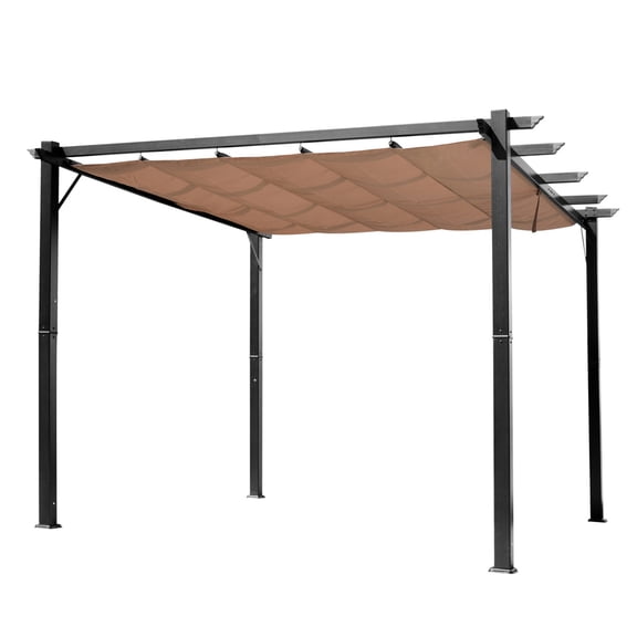 Outdoor Pergola Gazebo 10x13 ft Adjustable Canopy, Metal Patio Shade Structure