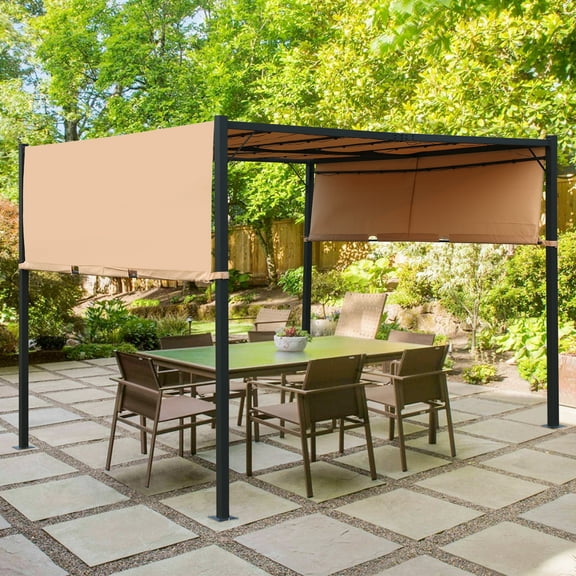 NiamVelo 10' x 10' Soft-Top Gazebo, Steel Frame Canopy with Adjustable Sling Roof