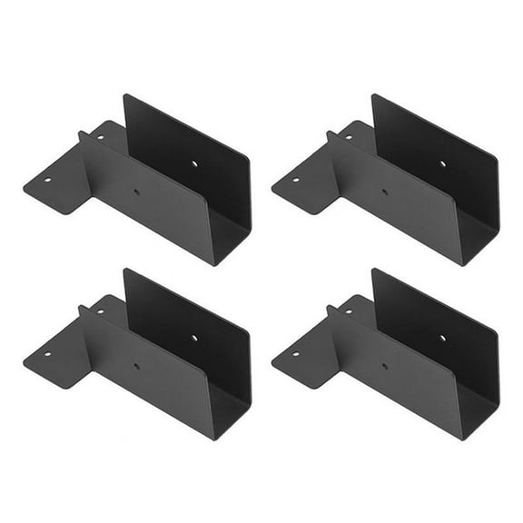 Outdoor Pergola Rafter Bracket Joist Hanger Deck Railing Bracket Connector For 2X4 Or 2X6 (Black) 4 Pack