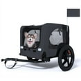 thumbnail image 1 of Outdoor Pet Bike Trailer Collapsible 16-Inch All-Terrain Wheels Universal Hitch Foldable Dog Cargo Carrier Cart for Bicycles, Black+Dark Gray, 1 of 6