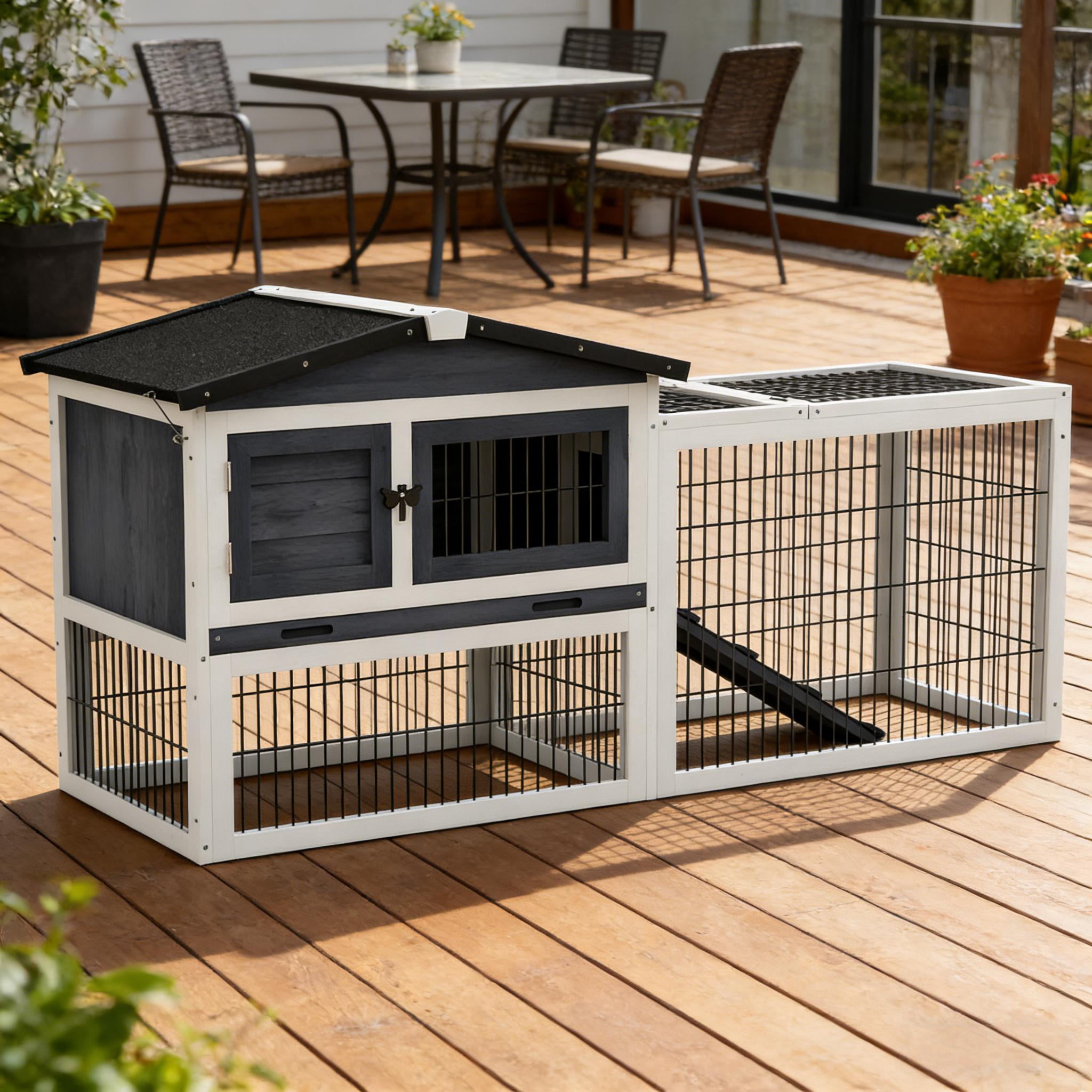 Outdoor Pet House, Rabbit Hutch Small Animal Hutch Cage