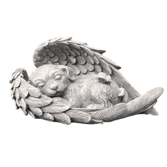 Outdoor Pet Memorial Stone for Cats - Weather-Resistant Garden Figurine & Tombstone Decor, Angel Wing Cat Statue to Commemorate Lost Baby, Resin Made