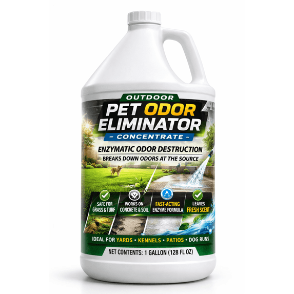 Outdoor Pet Odor Eliminator Enzyme Cleaning Solution, All Purpose Pet Odor Remover for Outdoor Surfaces