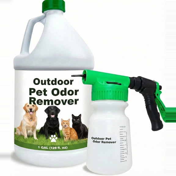 Outdoor Pet Odor Remover Concentrate, 1 Gallon, Pet Urine Odor Eliminator for Lawns, Artificial Turf, Patios and Decks