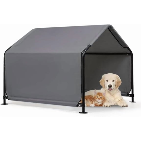 Outdoor Pet Shade Shelter Canopy Tent for Dogs Cats and Small Animals 4 ft x 4 ft x 3 ft Waterproof Sun Protection Grey