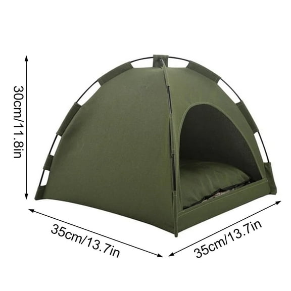 Outdoor Pet Tent with Cushion, Portable Waterproof Dog House, Easy Setup for Camping, Hiking, Travel, Green, Medium Size