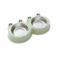 thumbnail image 1 of Stainless Steel Double Bowl Pet Food Set Cute Cartoon Design Durable Cat Dog Bowls for Home, 1 of 5