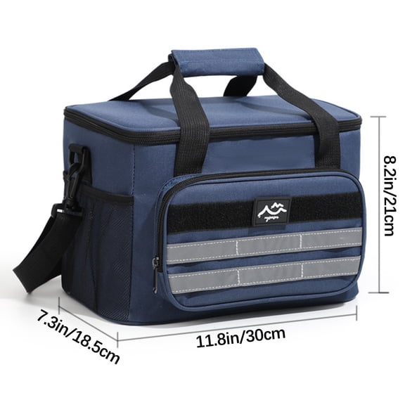 Outdoor Picnic Bag with Shoulder Strap for Camping and Hiking, Thickened Aluminum Film Insulated Lunch Bag for Food Storage, Large Capacity Thermal Tote for Beach and Park Activities