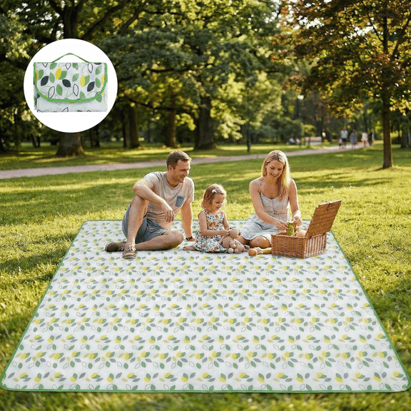 KEYAHAPPY Picnic Blankets, 79" x79" Foldable Waterproof Beach blanket, Large Camping Blanket with Carry Strap Picnic Mat for Grass Park, Hiking, Travel, Concerts, Beach