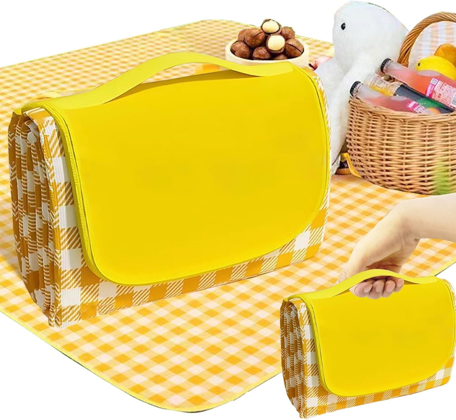outdoor-picnic-blanket-waterproof-folding-weight-light-tote-bag-with