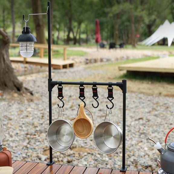 Outdoor Picnic Folding Storage Rack,Boat Shelf,Camping Table Shelf,12.6IN Camping Lantern Stand Rack | Portable Lantern Stand Table Rack,Camping Table Rack Folding Aluminum Alloy Tableside(B)