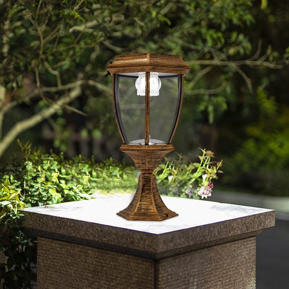 Outdoor Pillar Lamp Solar Powered Light Walkway Lighting Driveway Path Light