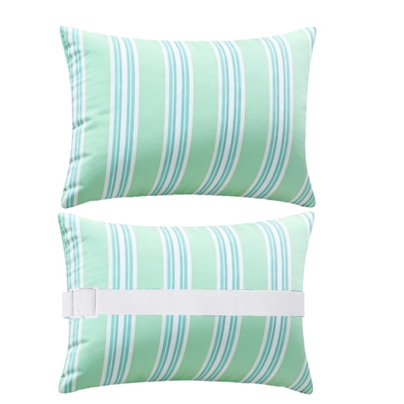 Outdoor Pillow, 11x15.7in Waterproof Adjustable Beach Chair Headrest, Lumbar Support Cushion with Fixing Strap, Comfortable Pad for Patio Lounge Recliner Chair