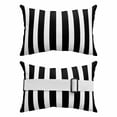 thumbnail image 1 of Outdoor Pillow for Chaise Lounge Chair 2 Pack Black White Vertical Line Waterproof Lumbar Pillow Stripe Simple Style Headrest Cushions with Insert for Patio, Beach & Garden 12x20in, 1 of 9