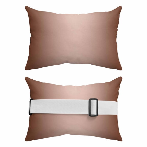 Outdoor Pillow for Chaise Lounge Chair 2 Pack Ombre Maroon Waterproof Lumbar Pillow Gradient Color Headrest Cushions with Insert for Patio, Beach & Garden 11x16in