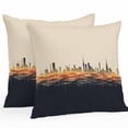thumbnail image 1 of Outdoor Pillow Cover Abstract Black Orange Waves City Set of 2 Waterproof Throw Pillowcases Modern Art Decorative Patio Furniture Pillows for Couch Garden Indoor & Outdoor Use, 1 of 9