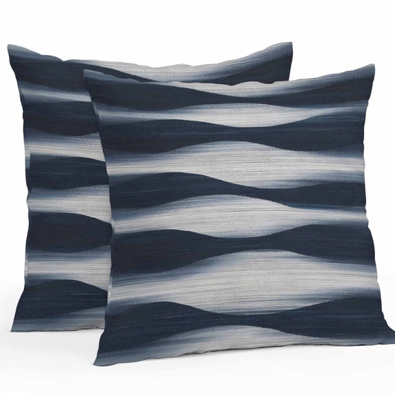 Outdoor Pillow Cover Abstract Blue Beige Wave Set of 2 Waterproof Throw Pillowcases Modern Art Decorative Patio Furniture Pillows for Couch Garden Indoor & Outdoor Use