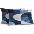 thumbnail image 1 of Outdoor Pillow Cover Abstract Blue White Painting Set of 2 Waterproof Throw Pillowcases Modern Geometric Decorative Patio Furniture Pillows for Couch Garden Indoor & Outdoor Use, 1 of 9