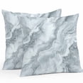 thumbnail image 1 of Outdoor Pillow Cover Abstract Gray White Marble Set of 2 Waterproof Throw Pillowcases Wave Modern Art Decorative Patio Furniture Pillows for Couch Garden Indoor & Outdoor Use, 1 of 9
