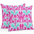 thumbnail image 1 of Outdoor Pillow Cover Abstract Hand Drawn Set of 2 Waterproof Throw Pillowcases Pink Floral Decorative Patio Furniture Pillows for Couch Garden Indoor & Outdoor Use, 1 of 9