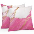 thumbnail image 1 of Outdoor Pillow Cover Abstract Marble Set of 2 Waterproof Throw Pillowcases Marble Pink Decorative Patio Furniture Pillows for Couch Garden Indoor & Outdoor Use, 1 of 9