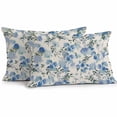 thumbnail image 1 of Outdoor Pillow Cover Blue Flowers Leaves Set of 2 Waterproof Throw Pillowcases Watercolor Spring Floral Plant Decorative Patio Furniture Pillows for Couch Garden Indoor & Outdoor Use, 1 of 9