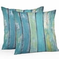 thumbnail image 1 of Outdoor Pillow Cover Blue Theme Set of 2 Waterproof Throw Pillowcases Wood Grain Decorative Patio Furniture Pillows for Couch Garden Indoor & Outdoor Use, 1 of 9