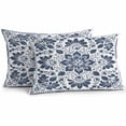 thumbnail image 1 of Outdoor Pillow Cover Boho Floral Leaves Set of 2 Waterproof Throw Pillowcases Blue Datura Flowers Decorative Patio Furniture Pillows for Couch Garden Indoor & Outdoor Use, 1 of 9