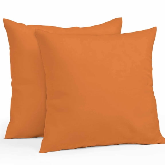 Outdoor Pillow Cover Bright Orange Set of 2 Waterproof Throw Pillowcases Solid Color Decorative Patio Furniture Pillows for Couch Garden Indoor & Outdoor Use