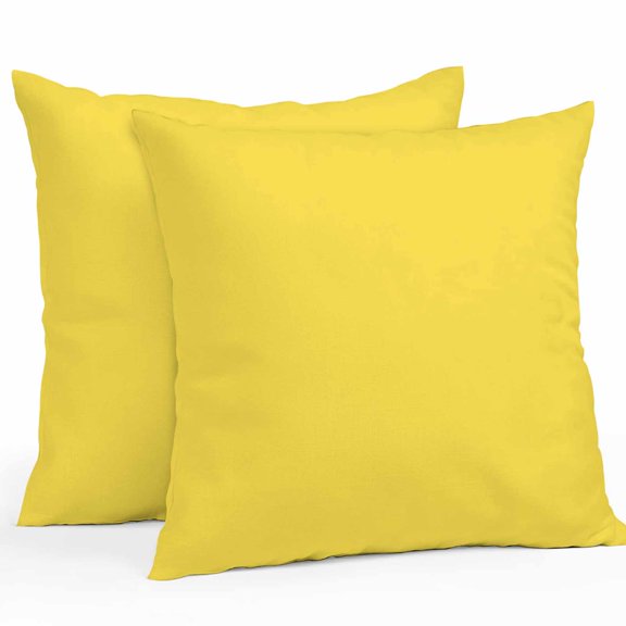 Outdoor Pillow Cover Bright Yellow Set of 2 Waterproof Throw Pillowcases Solid Color Decorative Patio Furniture Pillows for Couch Garden Indoor & Outdoor Use