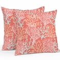 thumbnail image 1 of Outdoor Pillow Cover Corals Red Set of 2 Waterproof Throw Pillowcases Nautical Decorative Patio Furniture Pillows for Couch Garden Indoor & Outdoor Use, 1 of 9
