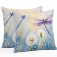 thumbnail image 1 of Outdoor Pillow Cover Dandelion Dragonfly Set of 2 Waterproof Throw Pillowcases Spring Pastoral Decorative Patio Furniture Pillows for Couch Garden Indoor & Outdoor Use, 1 of 9