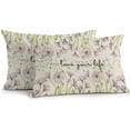 thumbnail image 1 of Outdoor Pillow Cover Flower Leaf Set of 2 Waterproof Throw Pillowcases Love You Life Decorative Patio Furniture Pillows for Couch Garden Indoor & Outdoor Use, 1 of 9