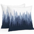 thumbnail image 1 of Outdoor Pillow Cover Forest Tree Set of 2 Waterproof Throw Pillowcases Misty Forest Silhouette Nature Ombre Decorative Patio Furniture Pillows for Couch Garden Indoor & Outdoor Use, 1 of 9