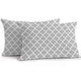 thumbnail image 1 of Outdoor Pillow Cover Geometric Morocco Pattern Set of 2 Waterproof Throw Pillowcases Gray Abstract Decorative Patio Furniture Pillows for Couch Garden Indoor & Outdoor Use, 1 of 9