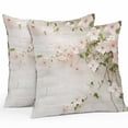 thumbnail image 1 of Outdoor Pillow Cover Green Leaf Set of 2 Waterproof Throw Pillowcases Pink Flower Vine Decorative Patio Furniture Pillows for Couch Garden Indoor & Outdoor Use, 1 of 9