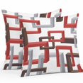 thumbnail image 1 of Outdoor Pillow Cover Mid Century Abstract Red Set of 2 Waterproof Throw Pillowcases Geometric Modern Decorative Patio Furniture Pillows for Couch Garden Indoor & Outdoor Use, 1 of 9