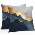 thumbnail image 1 of Outdoor Pillow Cover Ombre Black Golden Gray Marble Texture Set of 2 Waterproof Throw Pillowcases Abstract Art Decorative Patio Furniture Pillows for Couch Garden Indoor & Outdoor Use, 1 of 9