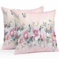 thumbnail image 1 of Outdoor Pillow Cover Ombre Pink Rose Butterfly Set of 2 Waterproof Throw Pillowcases Vintage Flowers Decorative Patio Furniture Pillows for Couch Garden Indoor & Outdoor Use, 1 of 9