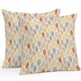 thumbnail image 1 of Outdoor Pillow Cover Orange Leaves Pattern Set of 2 Waterproof Throw Pillowcases Gray Yellow Decorative Patio Furniture Pillows for Couch Garden Indoor & Outdoor Use, 1 of 9