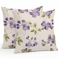thumbnail image 1 of Outdoor Pillow Cover Purple Flower Set of 2 Waterproof Throw Pillowcases Pastoral Spring Decorative Patio Furniture Pillows for Couch Garden Indoor & Outdoor Use, 1 of 9
