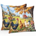 thumbnail image 1 of Outdoor Pillow Cover Rooster Flowers Trees Set of 2 Waterproof Throw Pillowcases Vintage Farmhouse Decorative Patio Furniture Pillows for Couch Garden Indoor & Outdoor Use, 1 of 9
