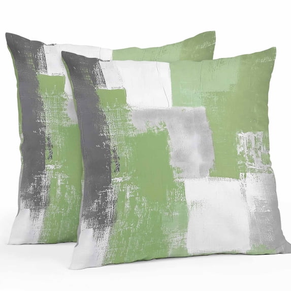 Outdoor Pillow Cover Sage Green Set of 2 Waterproof Throw Pillowcases Modern Style Decorative Patio Furniture Pillows for Couch Garden Indoor & Outdoor Use