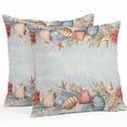thumbnail image 1 of Outdoor Pillow Cover Summer Beach Set of 2 Waterproof Throw Pillowcases Starfish Shell Coral Decorative Patio Furniture Pillows for Couch Garden Indoor & Outdoor Use, 1 of 9