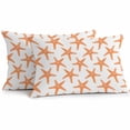 thumbnail image 1 of Outdoor Pillow Cover Summer Starfish Set of 2 Waterproof Throw Pillowcases Beach Orange Decorative Patio Furniture Pillows for Couch Garden Indoor & Outdoor Use, 1 of 9