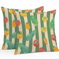 thumbnail image 1 of Outdoor Pillow Cover Tomato Carrot Set of 2 Waterproof Throw Pillowcases Hand Drawn Vegetable Strips Decorative Patio Furniture Pillows for Couch Garden Indoor & Outdoor Use, 1 of 9